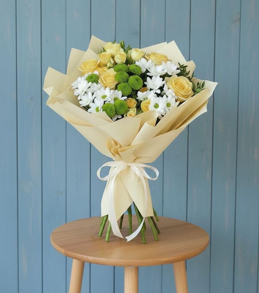 Букет цветов из: Хризантемы и Розы в Алзамае