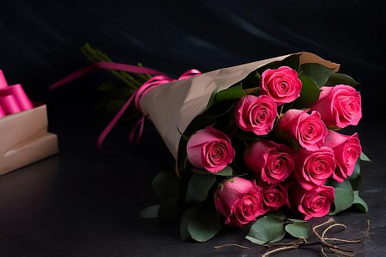 Букет 11 роз Пинк в Алзамае