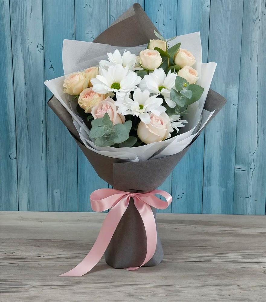 Букет цветов из: Хризантемы и Розы в Алзамае