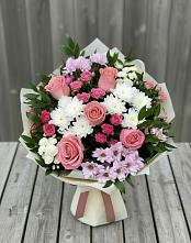 Букет цветов из:  Альстромерии, Гвоздики, Розы и Хризантемы #REPLACE_PRED# Алзамае