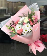 Букет цветов из:  Розы, Лизиантусы и Хризантемы в Алзамае