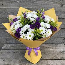 Букет цветов из:  Ирисы, Хризантемы и Ромашки в Алзамае