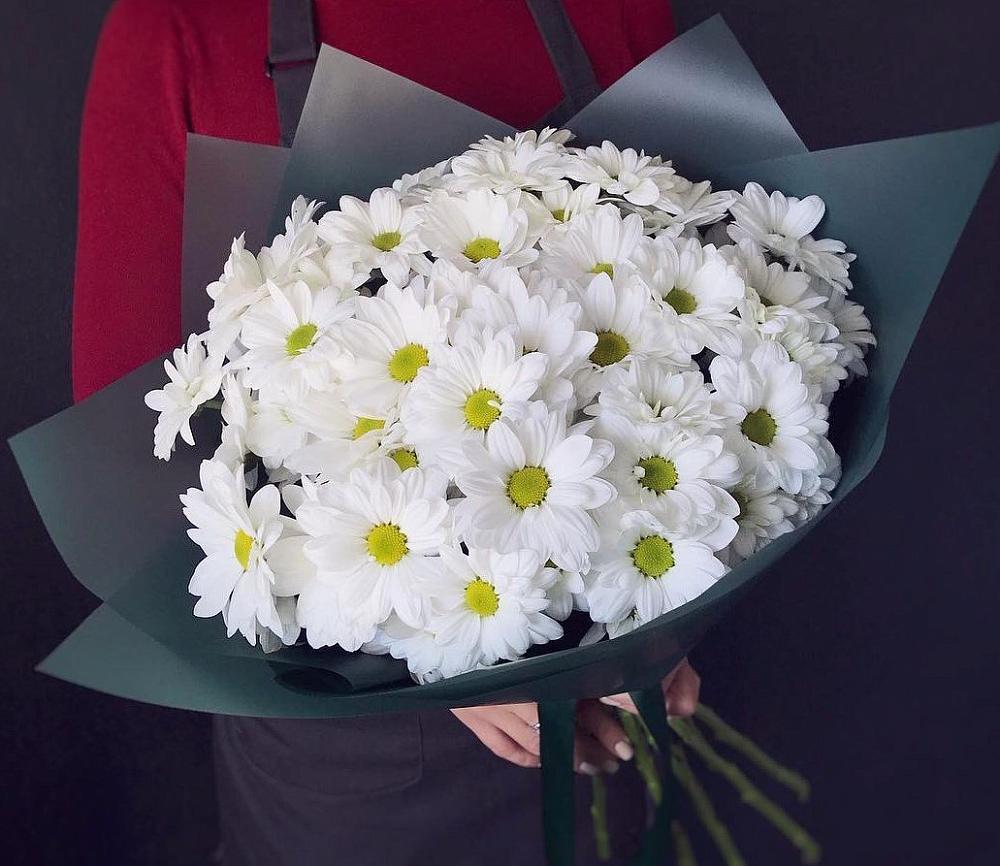Букет белые хризантемы в Алзамае Букет цветов из: Хризантемы в Алзамае