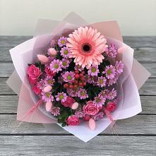 Букет цветов из:  Розы, Герберы и Хризантемы #REPLACE_PRED# Алзамае