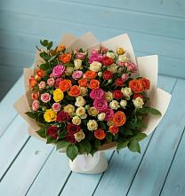 Букет Микс из разноцветных кустовых роз #REPLACE_PRED# Алзамае
